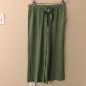Rachel Roy Green flowy lightweight wide leg pants elastic waist soft comfy SZ M